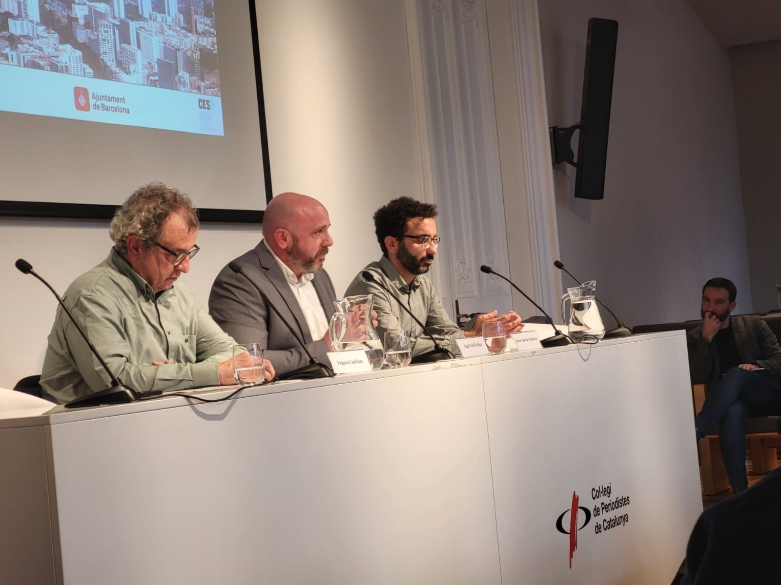 Ponents de la jornada president del CESB i dos representants de la Fundació BCN Formació Professional