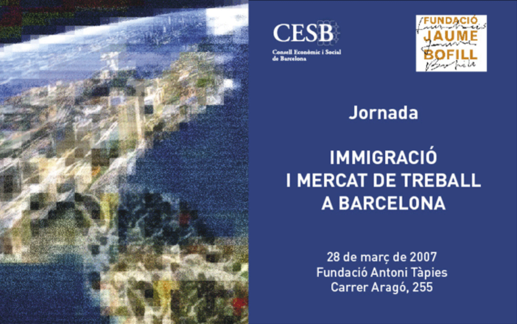 Cartell Jornada Immigració i Mercat de Treball a Barcelona