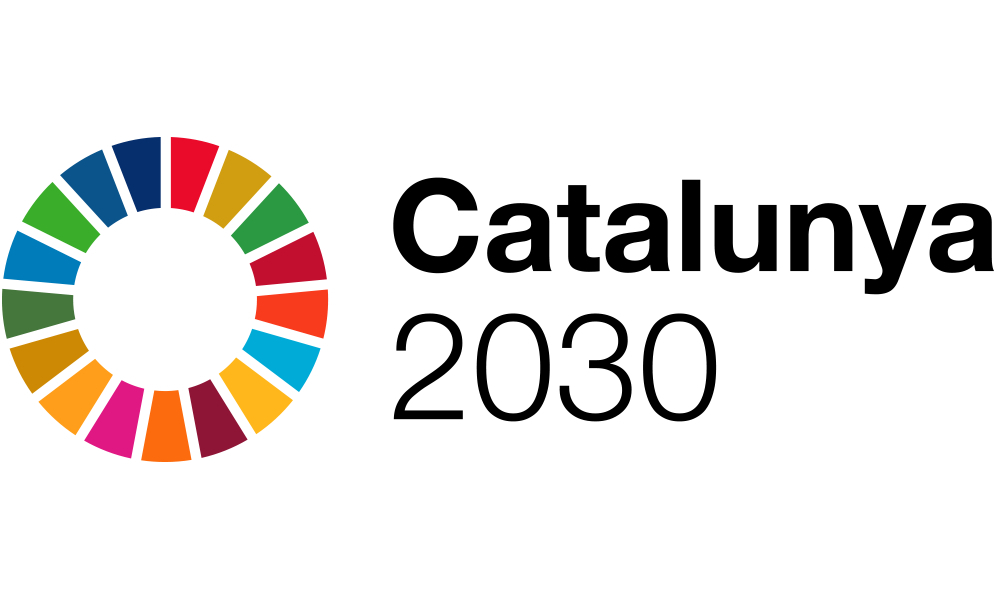 Logotip Catalunya 2030. Un cercle compost de tots els colors