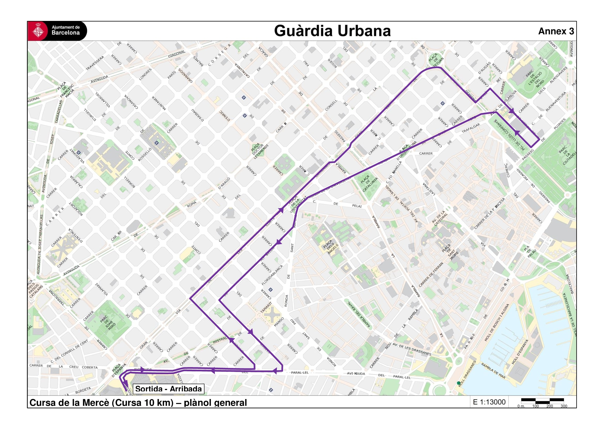 Recorrido cursa mercè ajuntament de Barcelona