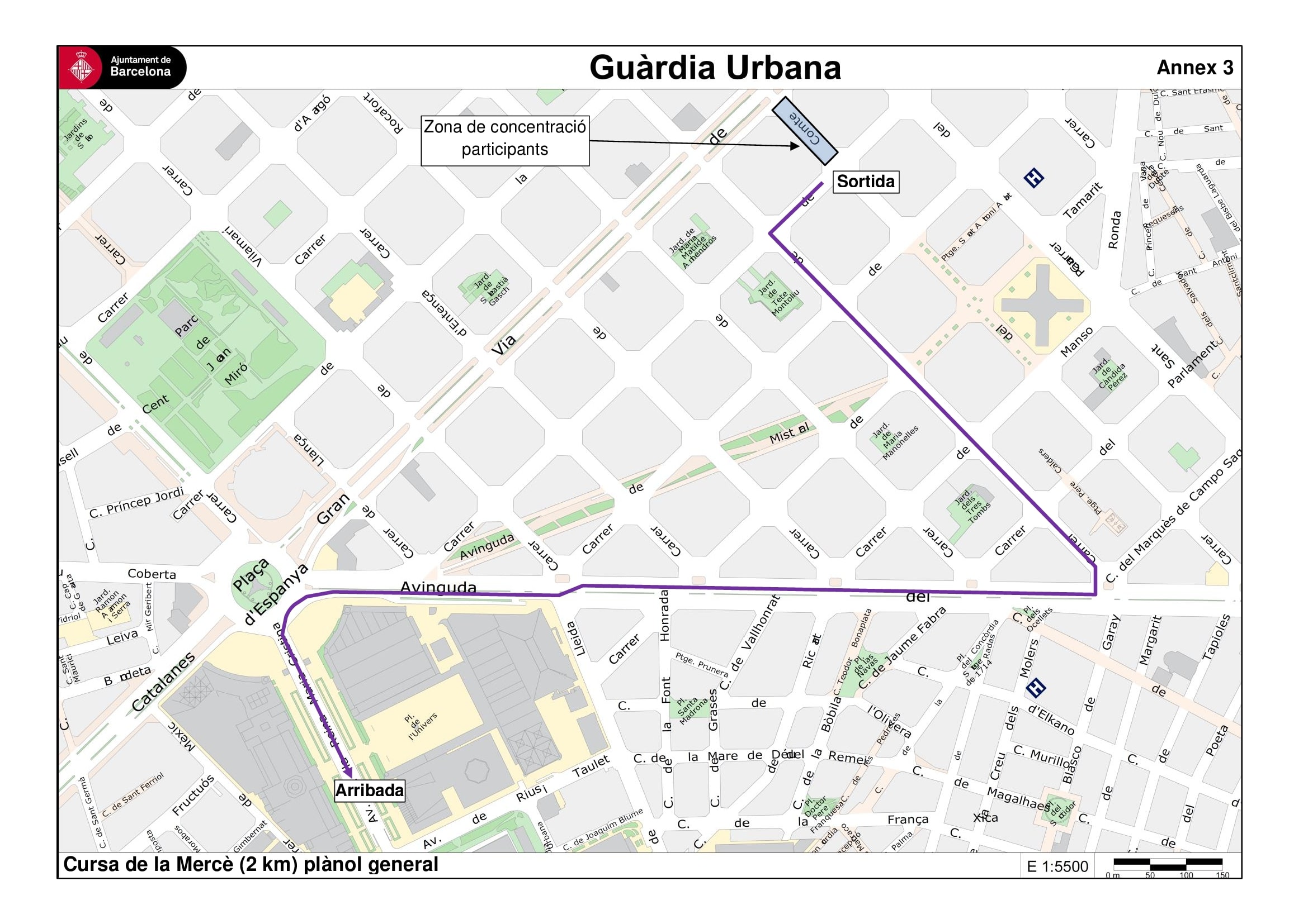 Recorregut cursa mercè ajuntament de Barcelona