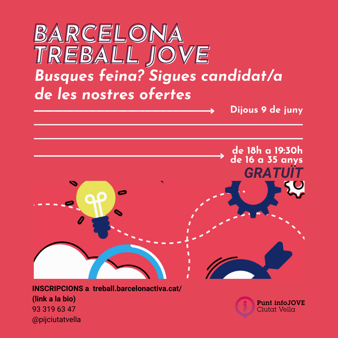 Prefijo relé falda Barcelona Treball Jove: Buscas trabajo? Sé candidato en nuestras ofertas! –  Palau Alòs