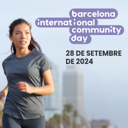 Bàner amb el text: Barcelona international community day. 28 de setembre de 2024.