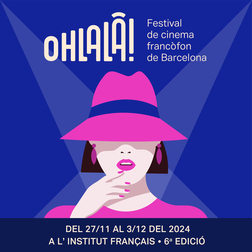 Bàner amb el text: Oh la là. Festival de cinema francòfon de Barcelona.  