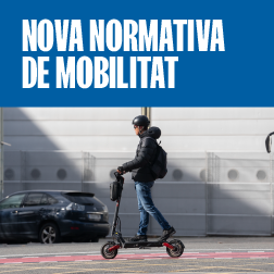 Bàner amb el text: Nova normativa de mobilitat