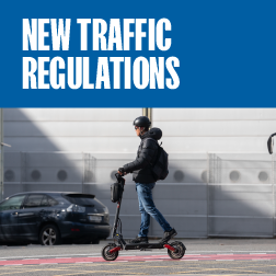 Banner with the text: New traffic regulations