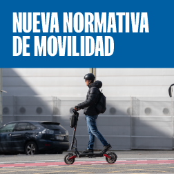 Baner con el texto: Nueva normativa de movilidad