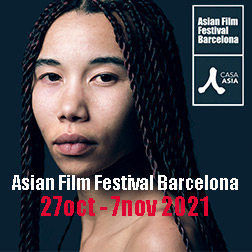 Bàner amb el text: Asian Film Festival Barcelona - 27oct - 7nov-2021