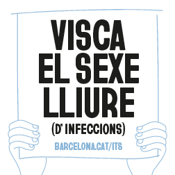 Bàner amb el text: Visca el sexe llire (d'infeccions)